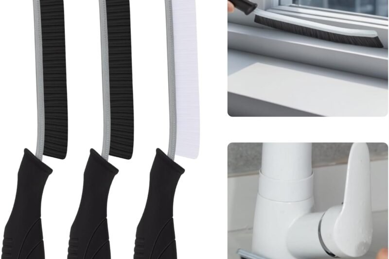 Cleaning Brush – Hard Bristle Crevice Cleaning Brush for Tight Spaces, Gap Scrub Brush, Bathroom Grout Brush, Thin Cleaning Brushes for Household Use, Home Kitchen Toilet Cleaning Supplies