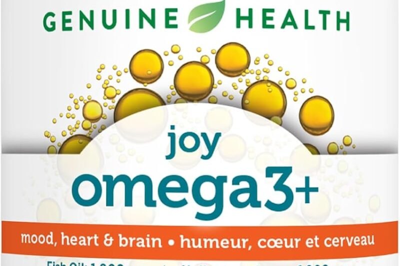 Genuine Health Omega3+ Joy, 60 softgels, 500mg EPA, 250mg DHA, Supports healthy daily mood balance, Wild-caught, Non-GMO